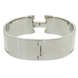 Hermes H motif click clack GM M engraved bracelet metal white/silver white 1154HERMES