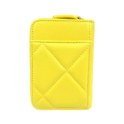 Chanel 19 Random Serial Lambskin Yellow Coin Case 1380CHANEL