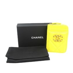 Chanel 19 Random Serial Lambskin Yellow Coin Case 1380CHANEL