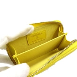 Chanel 19 Random Serial Lambskin Yellow Coin Case 1380CHANEL