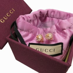 Gucci GG Marmont metal fake pearl pink gold earrings 1152GUCCI