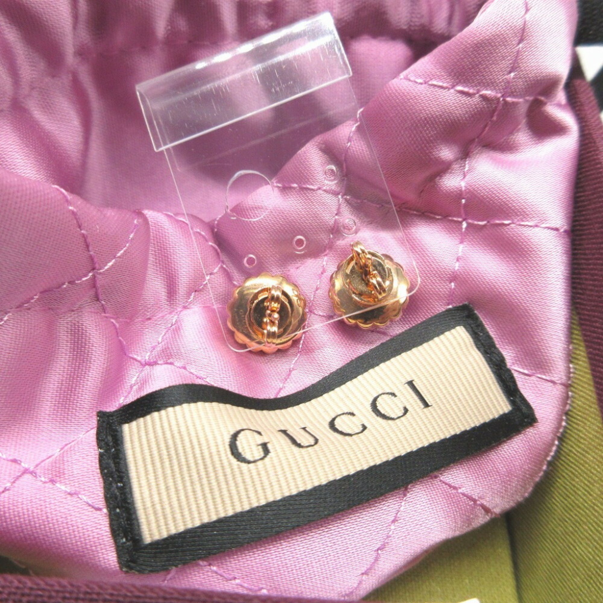 Gucci GG Marmont metal fake pearl pink gold earrings 1152GUCCI