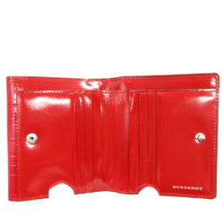 Burberry Bi-fold Wallet Patent Leather/Enamel Red 1077BURBERRY