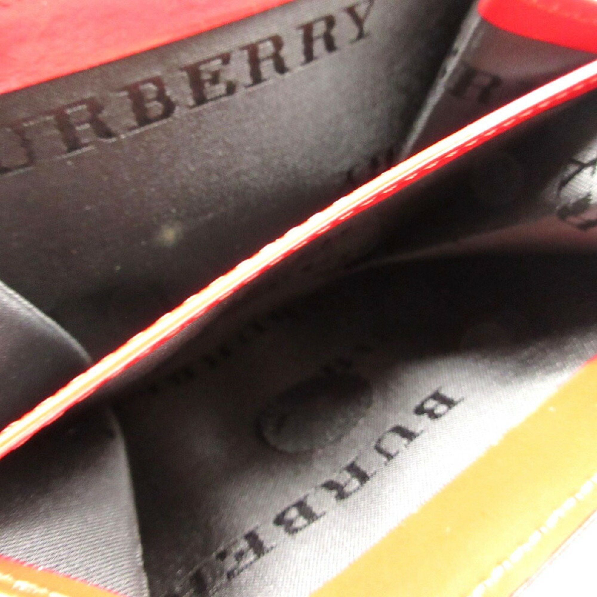 Burberry Bi-fold Wallet Patent Leather/Enamel Red 1077BURBERRY