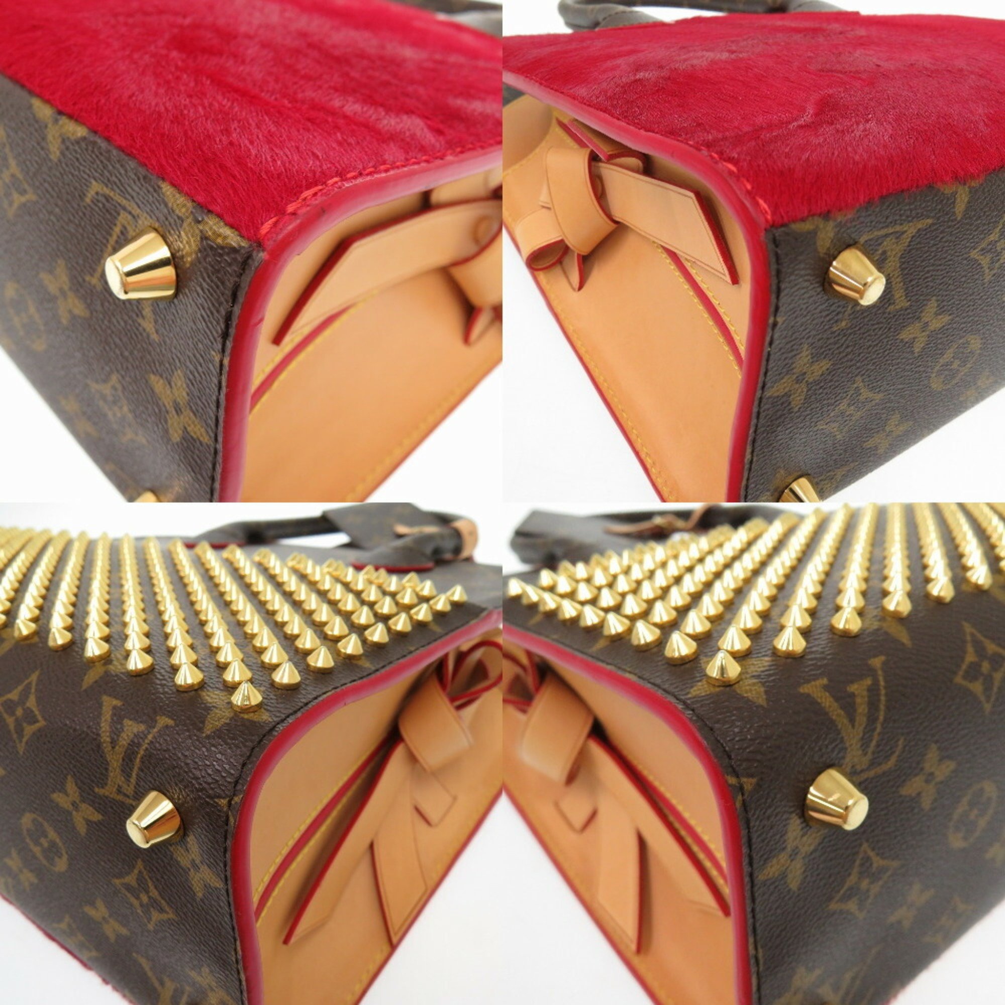 Louis Vuitton x Christian Louboutin Monogram Iconoclast M41234 Studded Pony Handbag Bag LV 1376-2LOUIS VUITTON ×