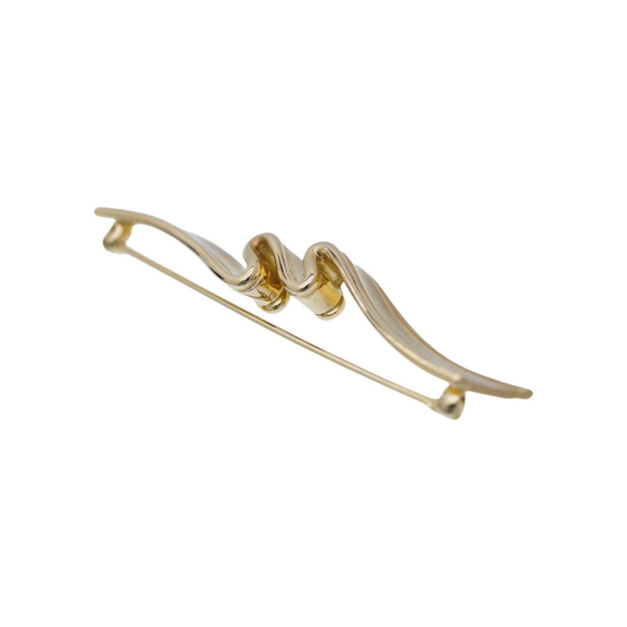 Tiffany K18YG ribbon motif 750 brooch yellow gold 1663TIFFANY&Co.