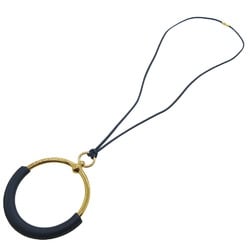 Hermes Loop Grand Pendant Swift Leather Navy Necklace 0854HERMES