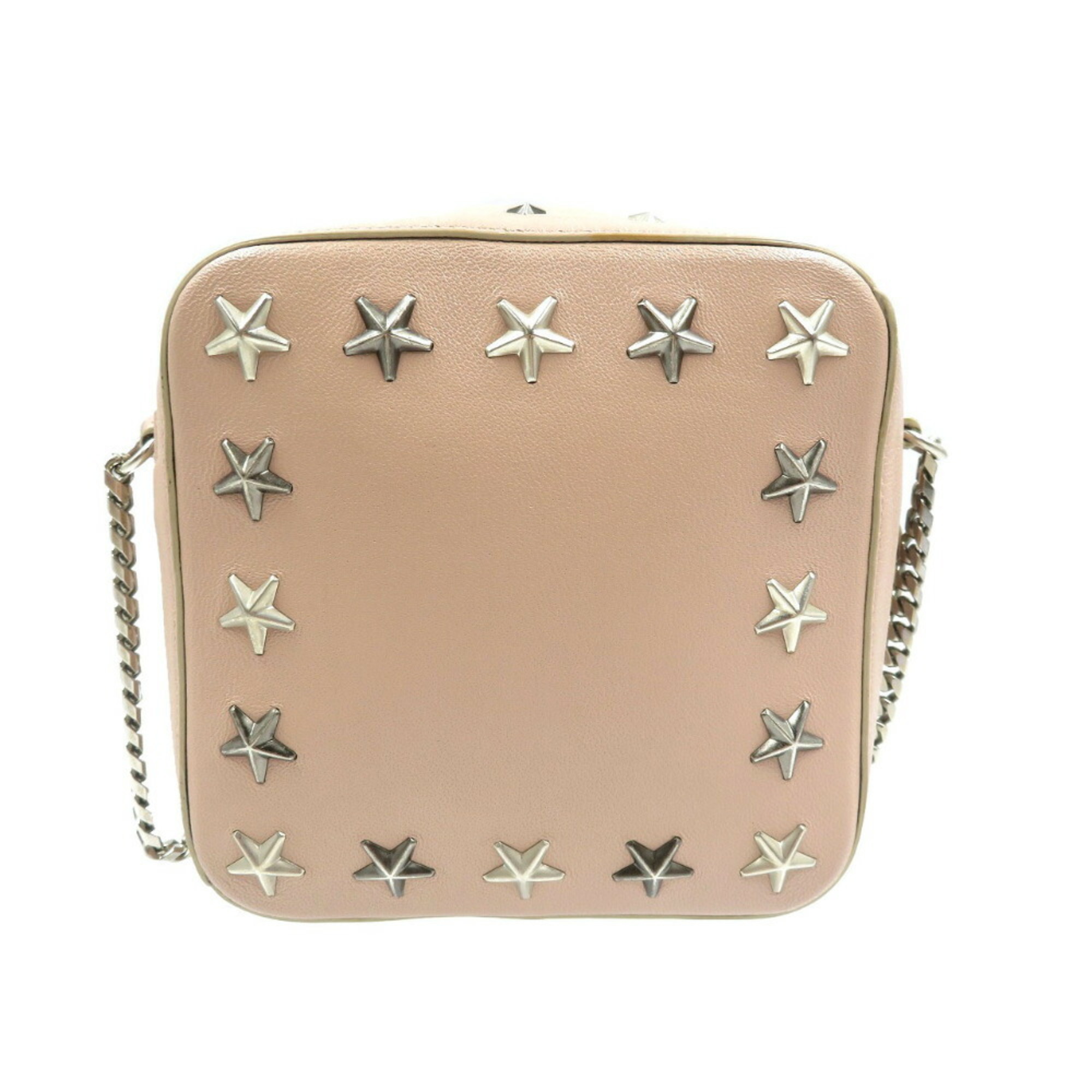 Jimmy Choo Sunny Star Studs Leather Pink Shoulder Bag 1320JIMMY CHOO