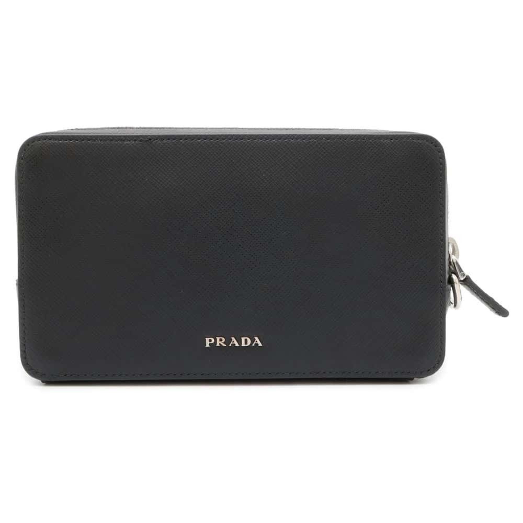 Prada Smartphone Pouch Saffiano 2ZH064 PRADA Men's Black