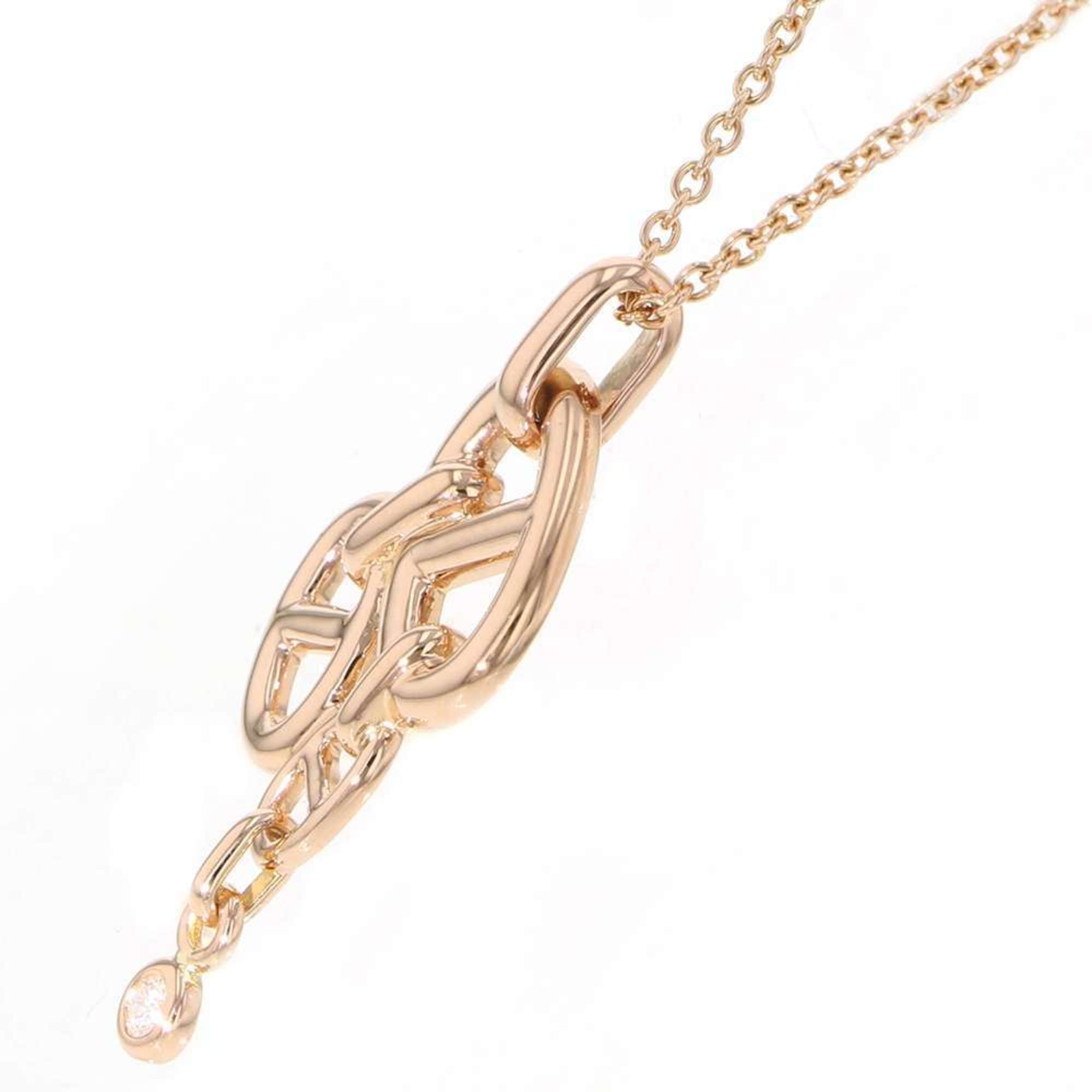 Hermes Necklace Chaine d'Ancre Ancienne MM Diamond K18PG Pink Gold HERMES