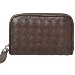 Bottega Veneta card case, coin BOTTEGA VENETA wallet, intrecciato leather, dark brown