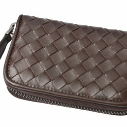 Bottega Veneta card case, coin BOTTEGA VENETA wallet, intrecciato leather, dark brown