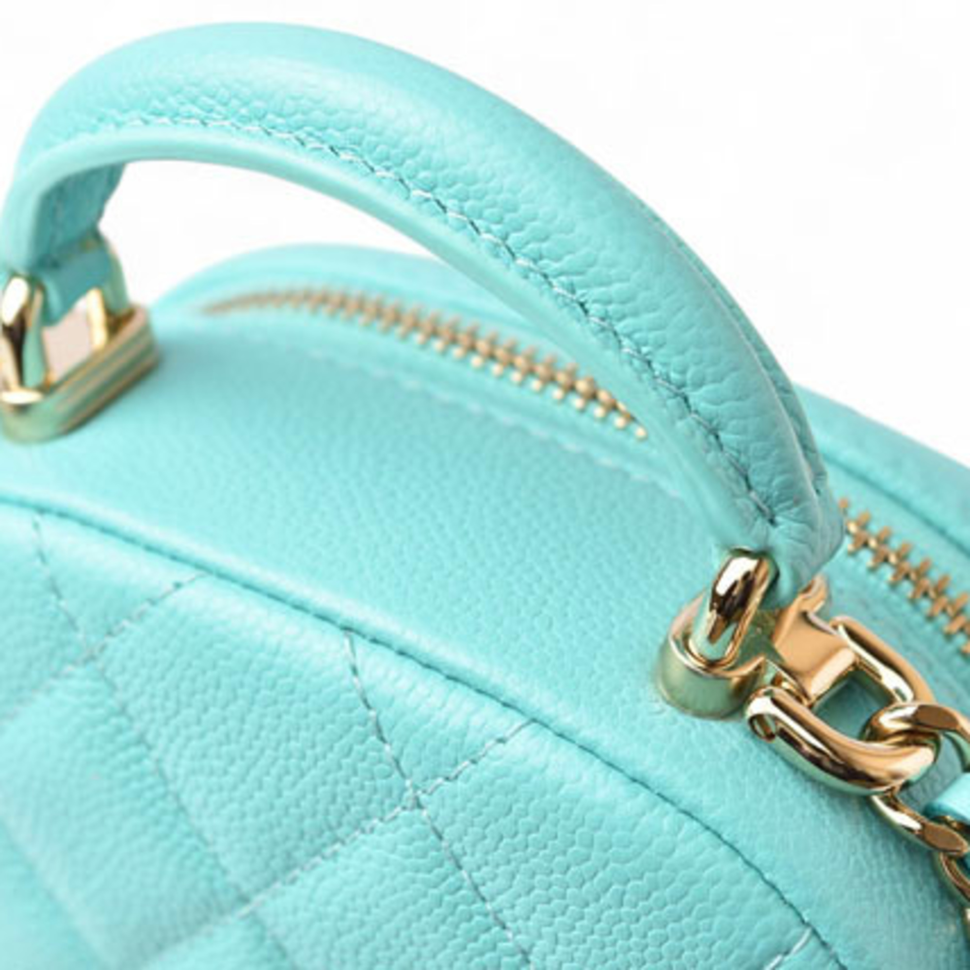 Chanel Backpack Rucksack CHANEL Chain Bag Matelasse Classic Turquoise Caviar Skin