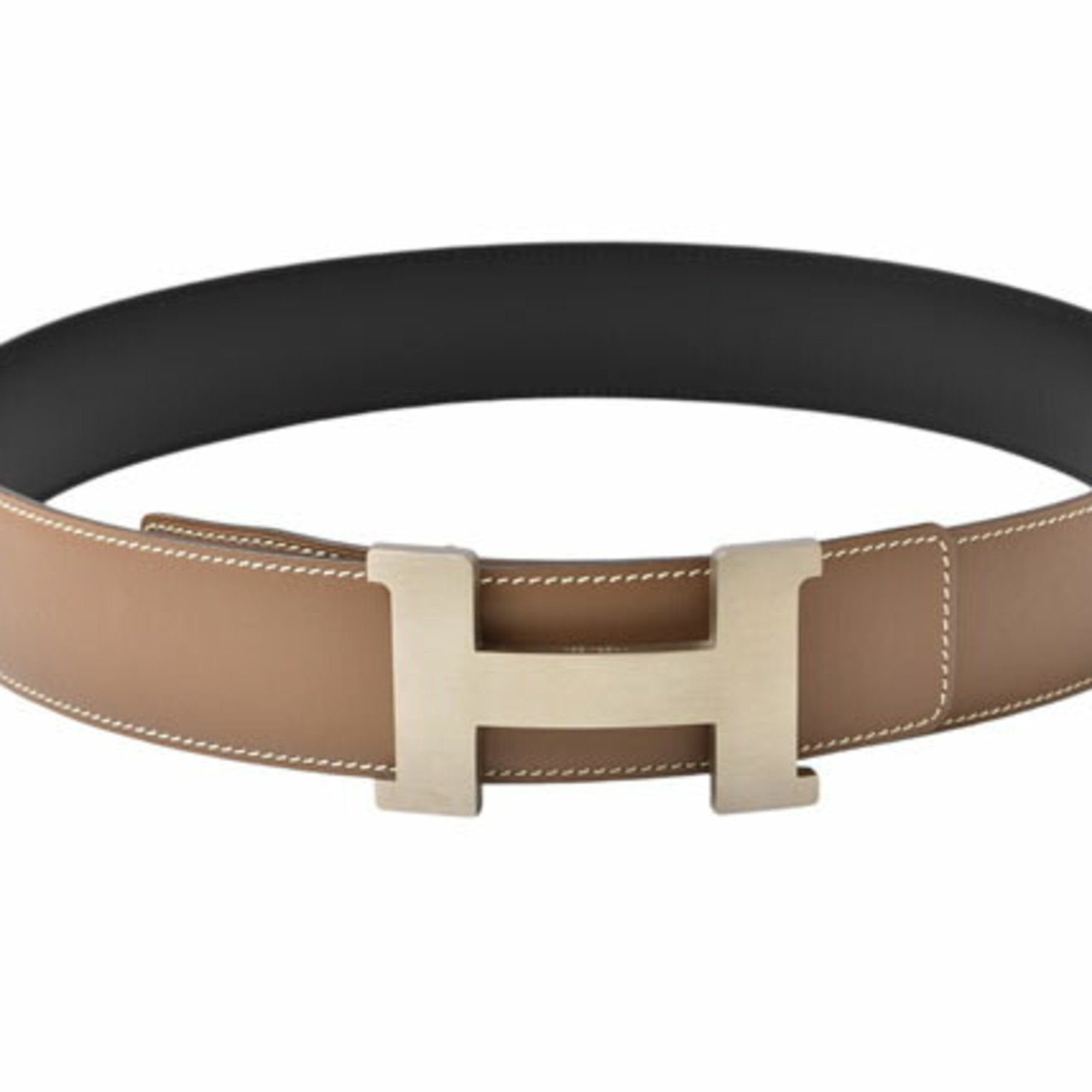 Hermes Belt for Men and Women, HERMES Constance, Size 80, H Buckle, Calf Leather, Brown, Black