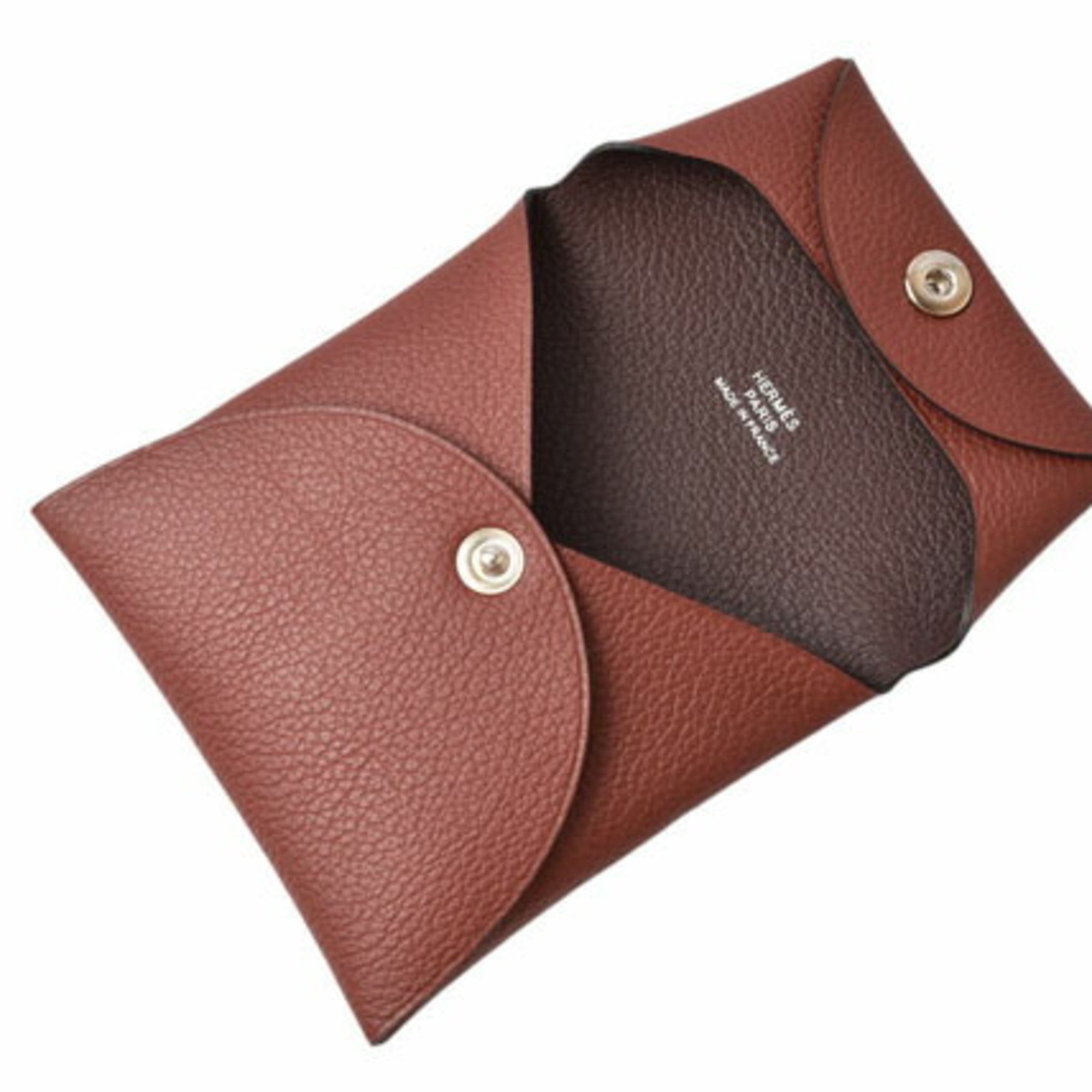 Hermes coin case, purse, HERMES Bastia Chevre Bordeaux