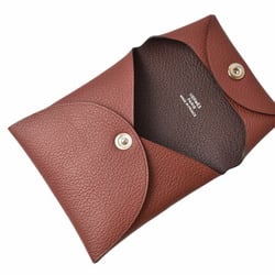 Hermes coin case, purse, HERMES Bastia Chevre Bordeaux