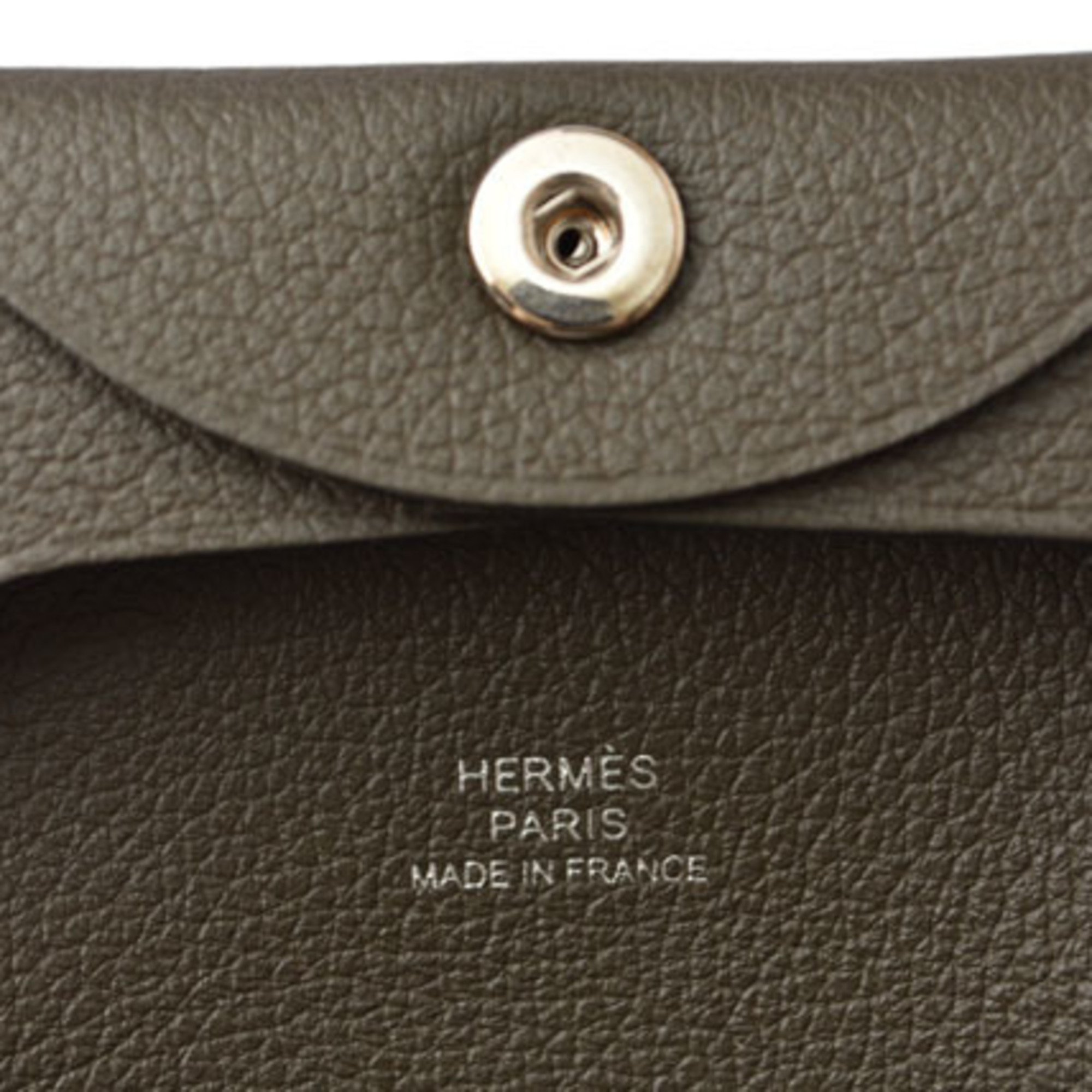 Hermes Coin Case, Purse, HERMES Bastia Chevre, Dark Brown