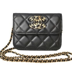 Chanel wallet, coin case, chain CHANEL bag, lambskin, black