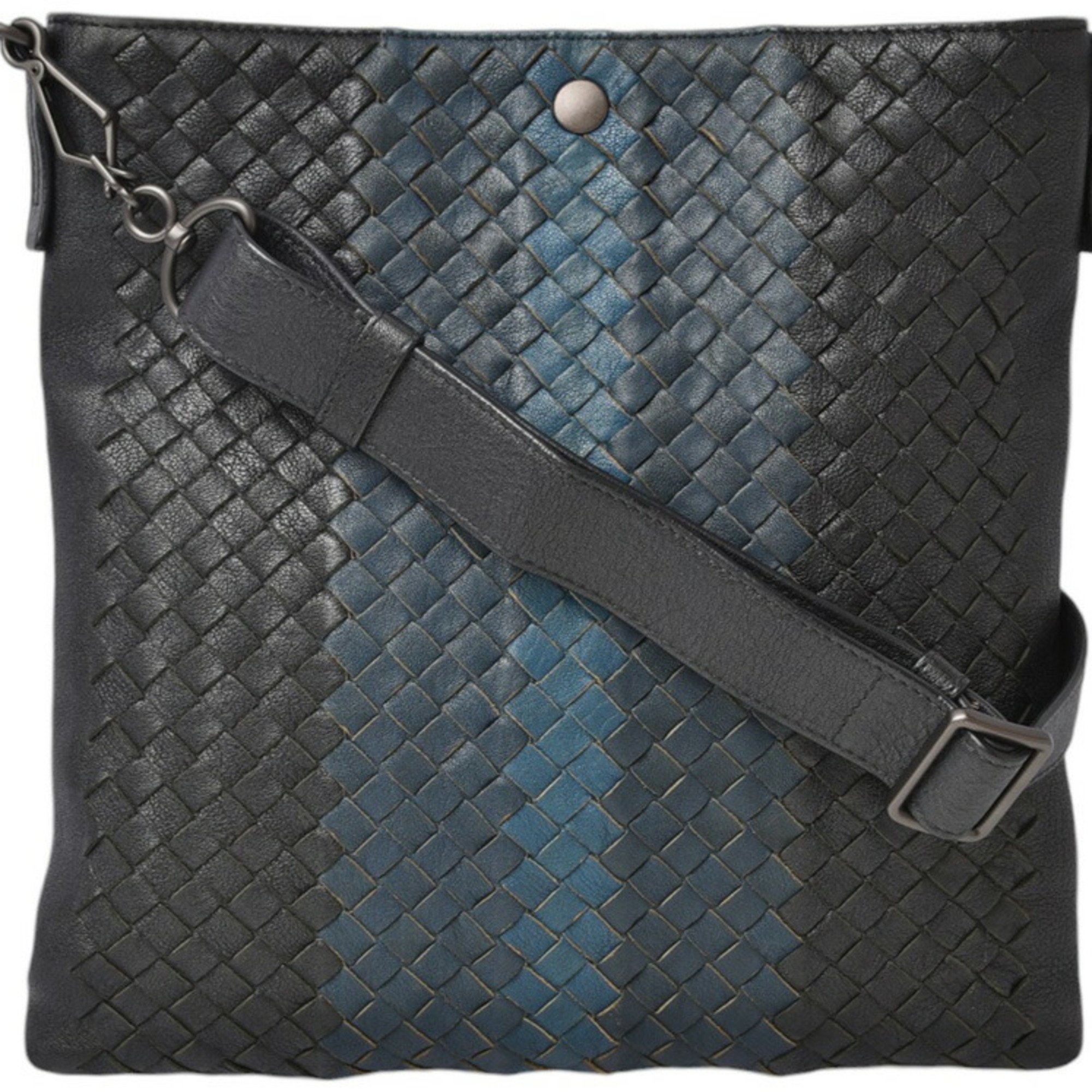 Bottega Veneta Shoulder Bag Crossbody Men's BOTTEGA VENETA Intrecciato Leather Navy Blue Multi