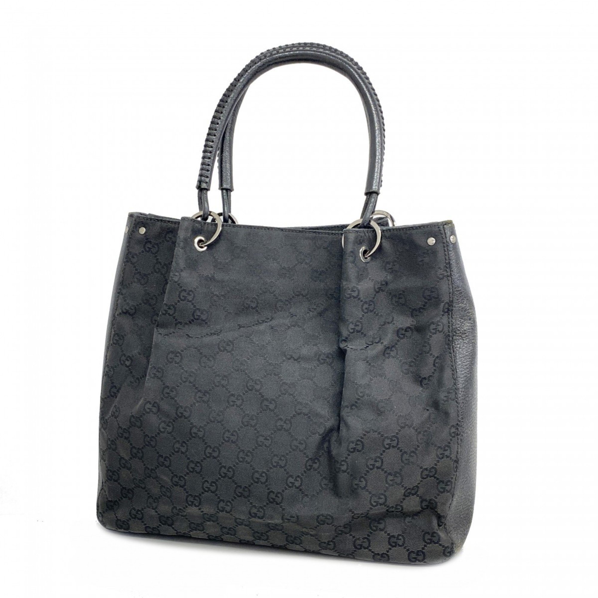 Gucci Tote Bag GG Canvas 115016 Black Women's