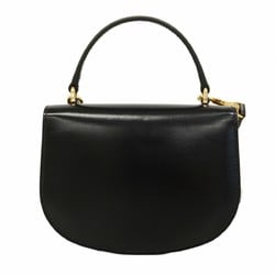 Celine handbag Triomphe leather black ladies