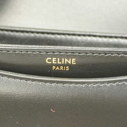 Celine handbag Triomphe leather black ladies