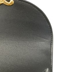 Celine handbag Triomphe leather black ladies