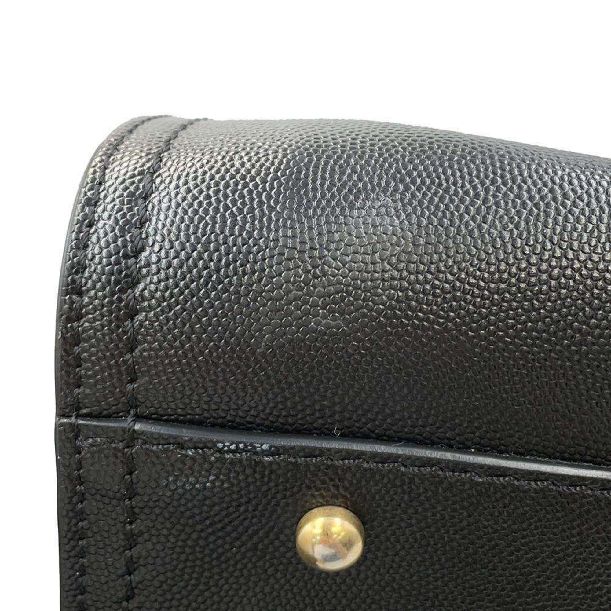 CHANEL Tote Bag Deauville Coco Mark Studs Large Caviar Skin A57067 Black