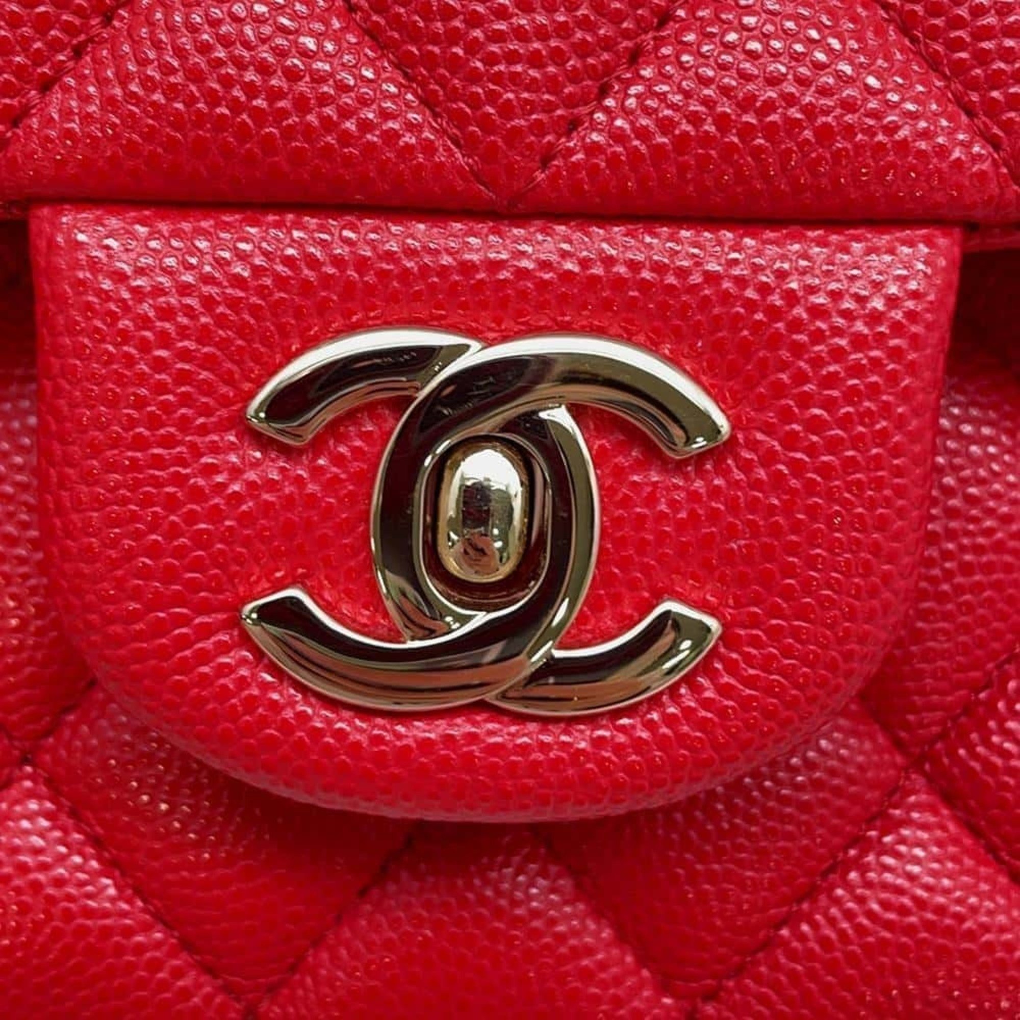 Chanel Chain Shoulder Bag Matelasse 25 Coco Mark Caviar Skin Double A01112 CHANEL