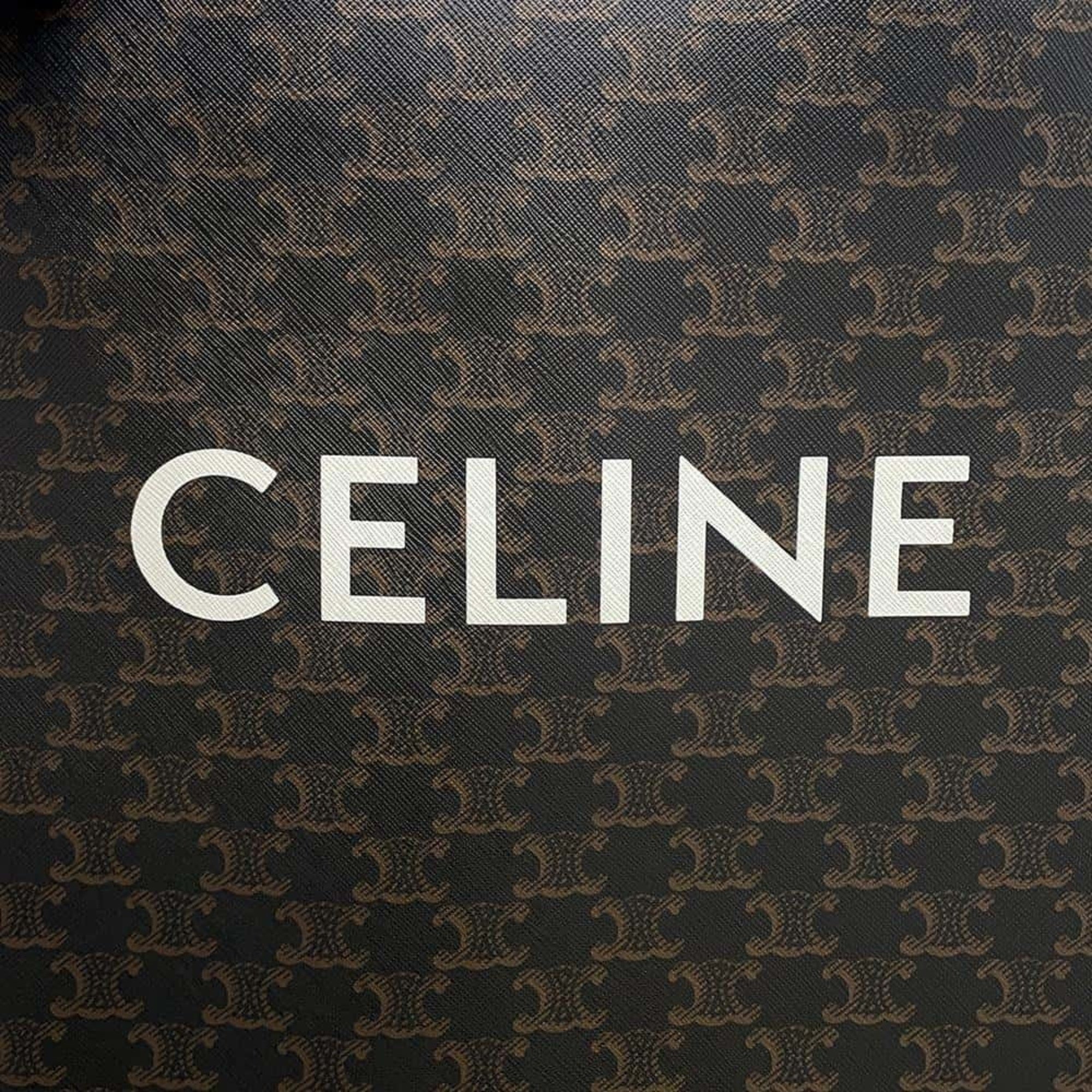 Celine Tote Bag Vertical Cabas Small Leather CELINE 2way Shoulder Brown