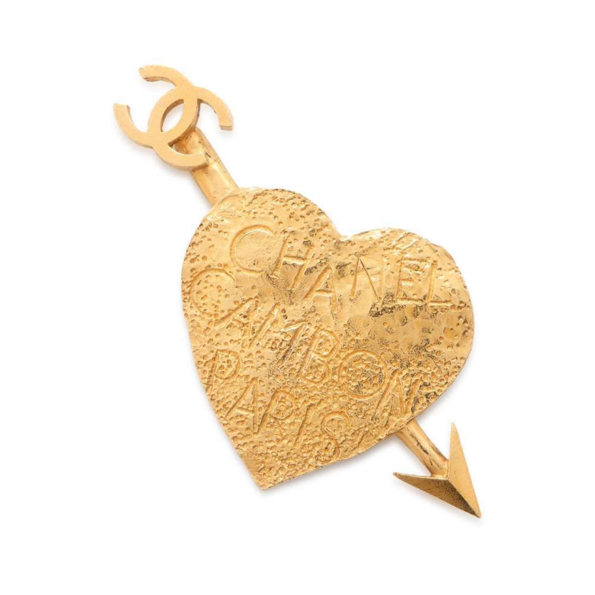 Chanel Brooch 1993 Coco Mark Heart & Arrow 93 P CHANEL