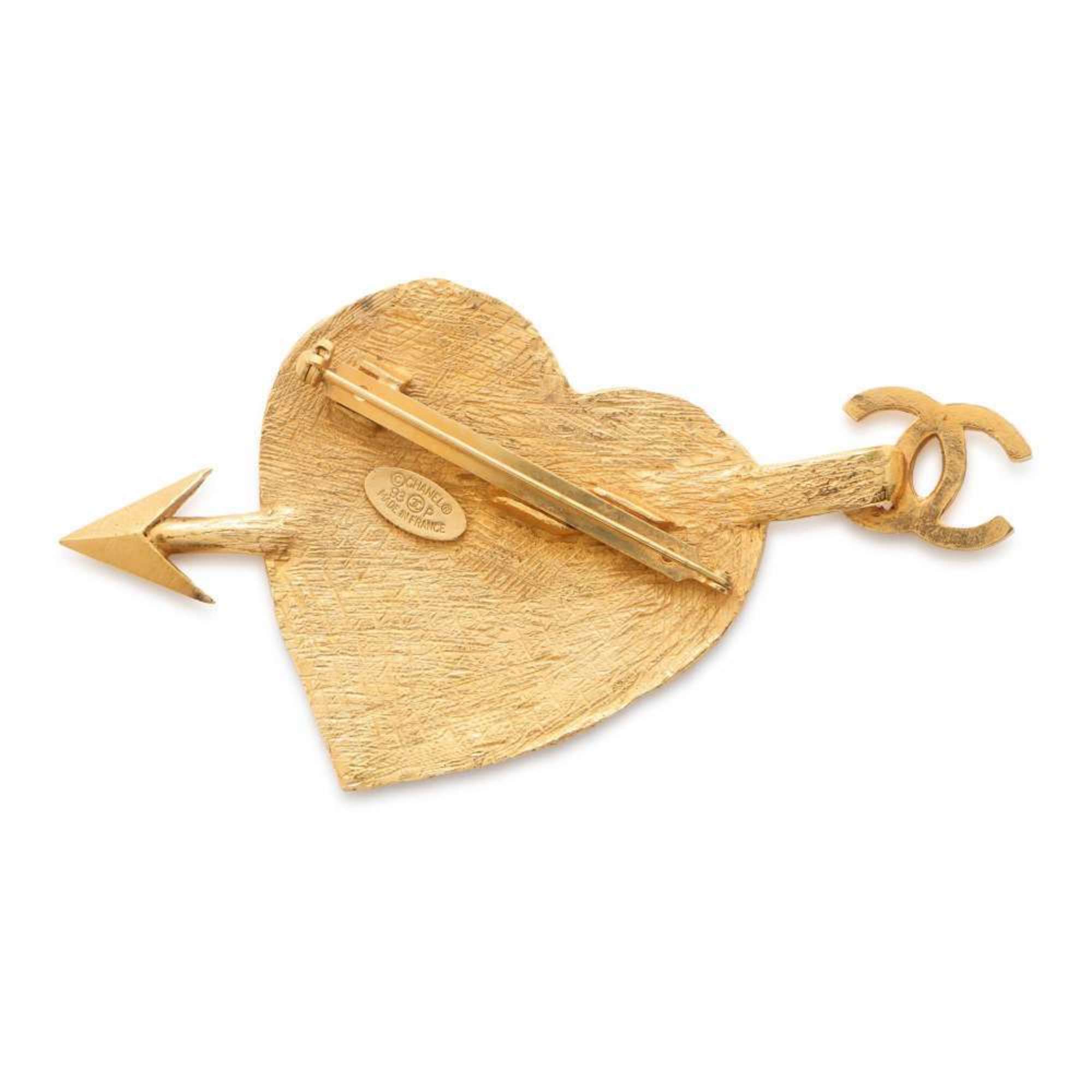 Chanel Brooch 1993 Coco Mark Heart & Arrow 93 P CHANEL