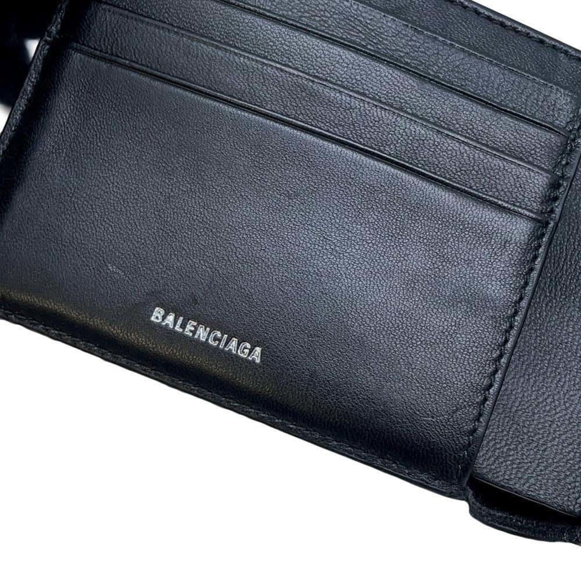 Balenciaga Bi-fold Wallet BB Leather 779971 BALENCIAGA Black