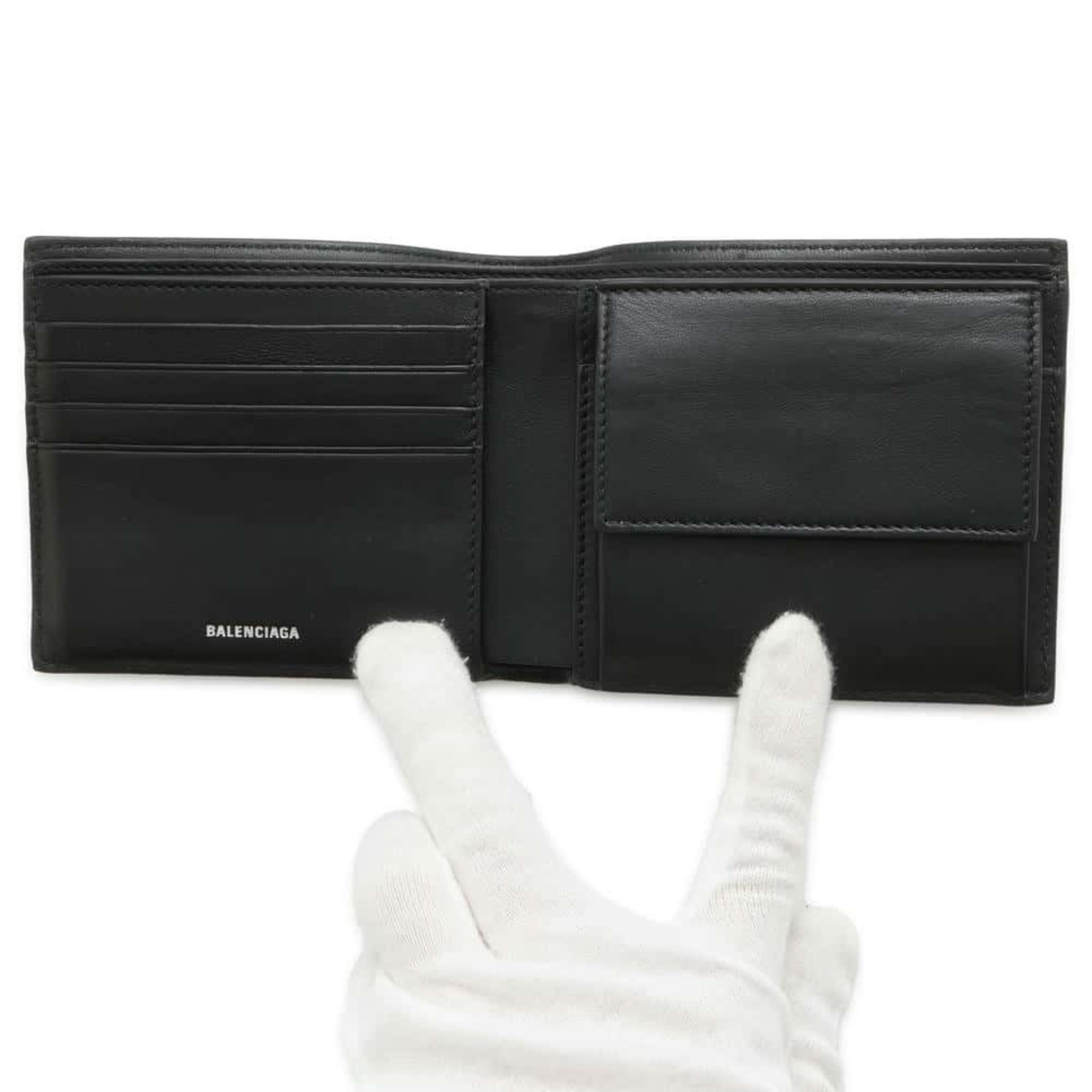 Balenciaga Bi-fold Wallet BB Leather 779971 BALENCIAGA Black