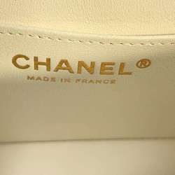 Chanel Chain Shoulder Bag Coco Mark Matelasse Lambskin A69900 CHANEL Flap White Black