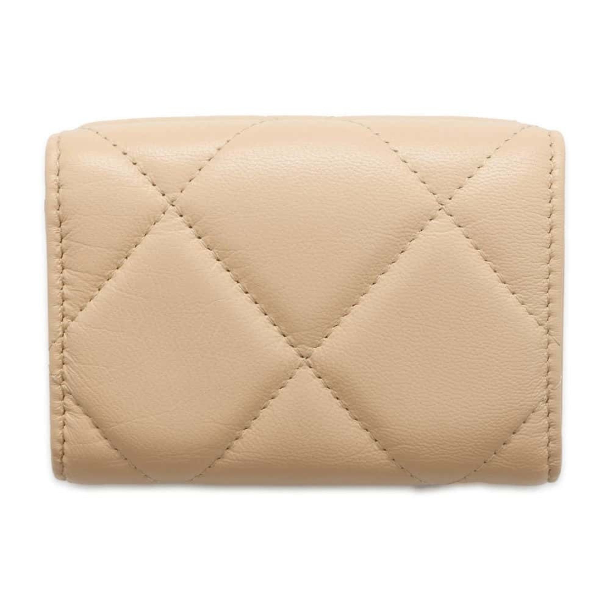 Chanel Tri-fold Wallet Quilted Coco Mark Lambskin AP1789 CHANEL Folding Compact