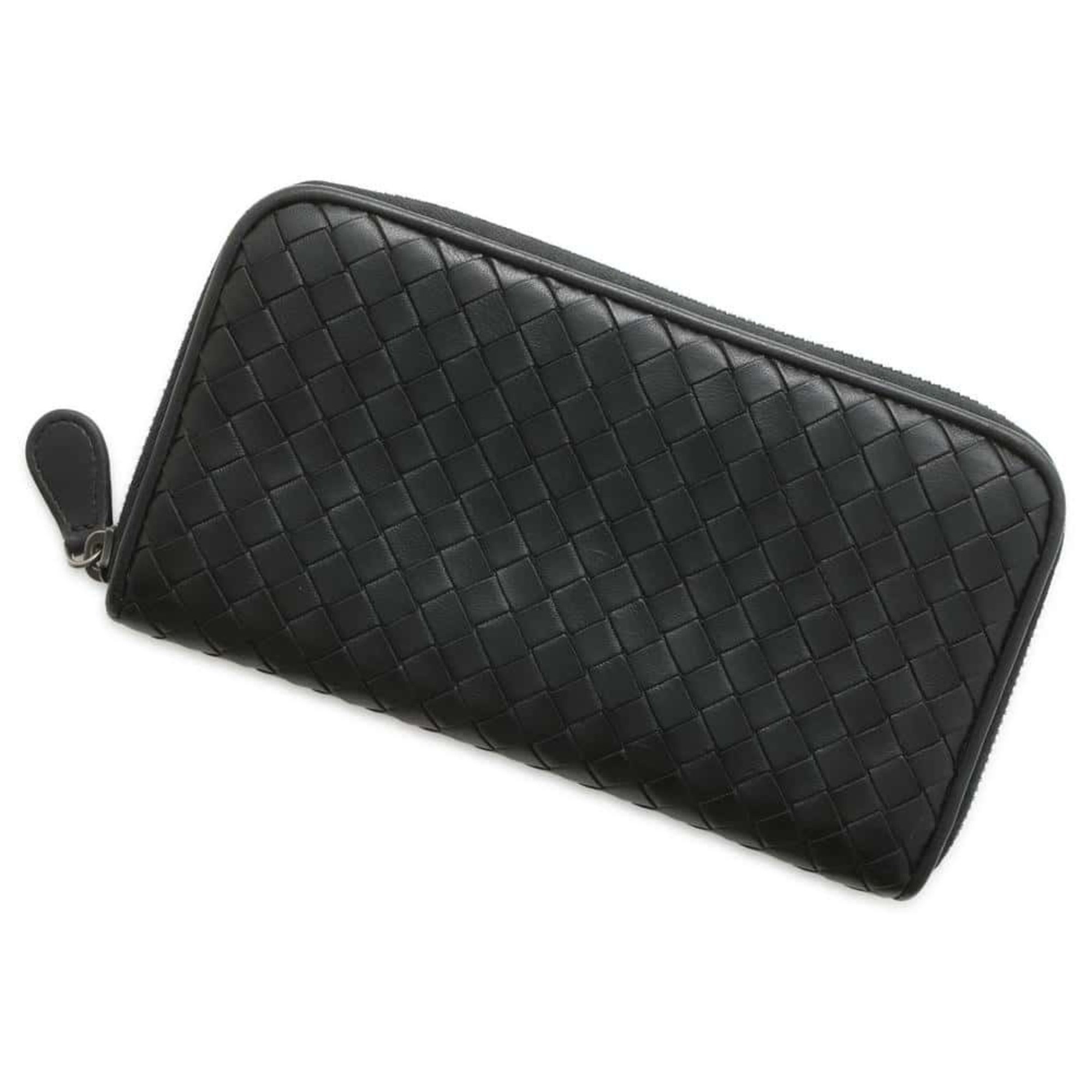 Bottega Veneta Long Wallet Intrecciato Zip Around 114076 BOTTEGA VENETA Black