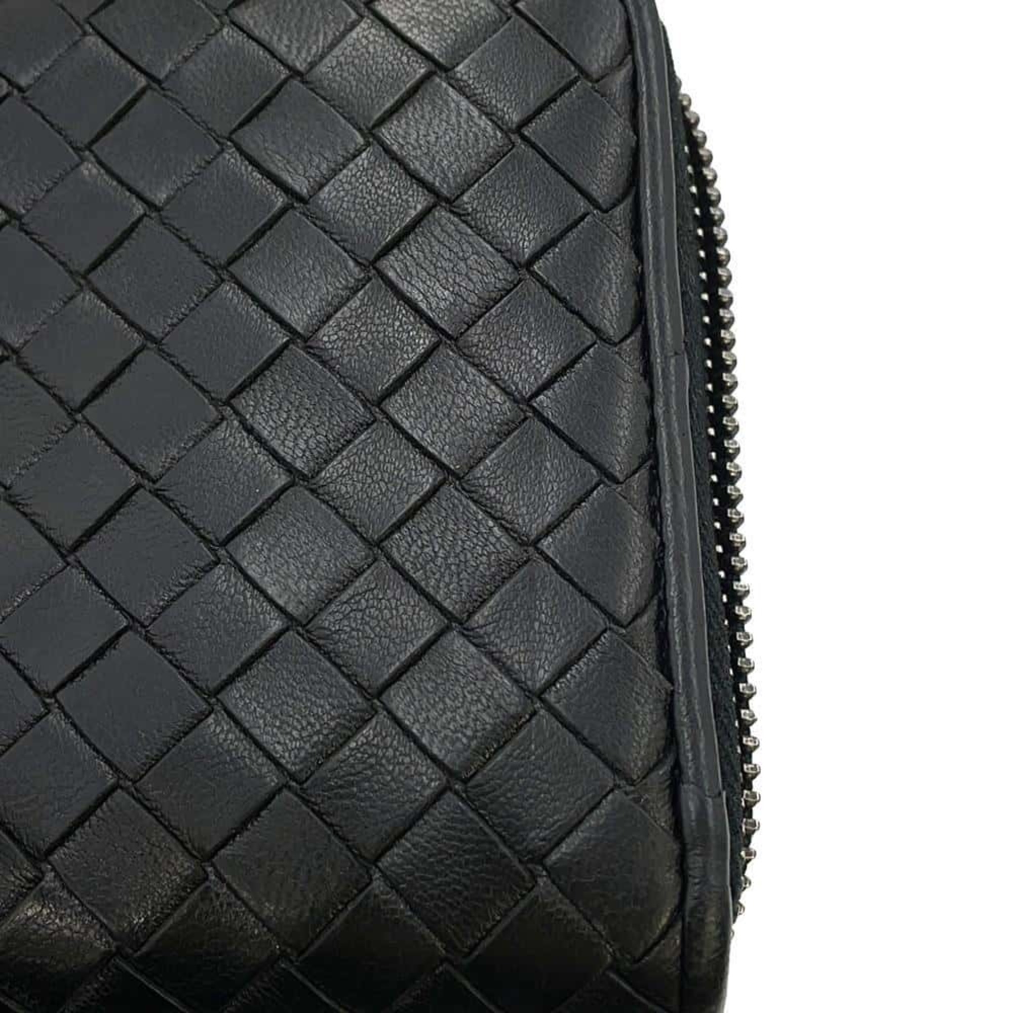 Bottega Veneta Long Wallet Intrecciato Zip Around 114076 BOTTEGA VENETA Black