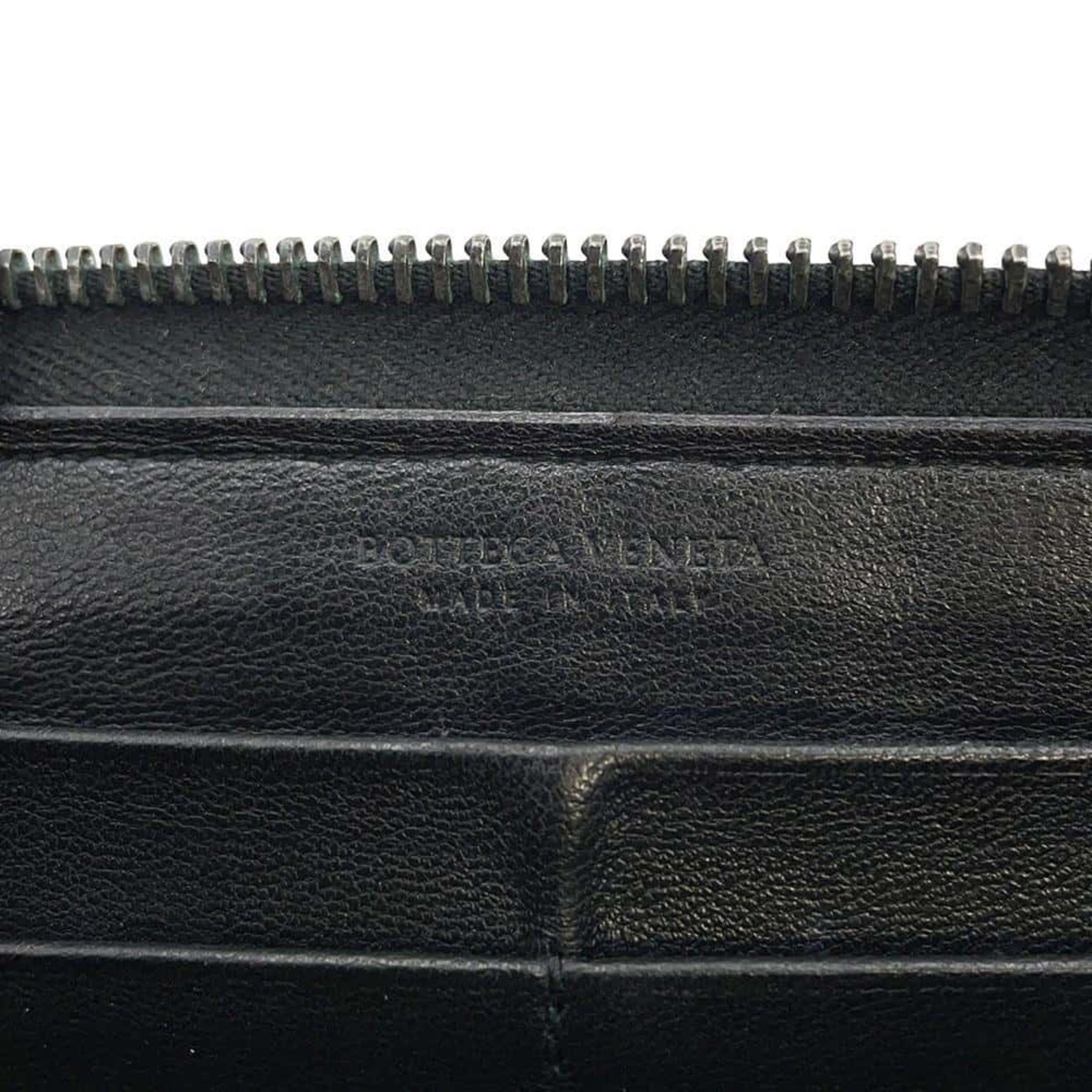 Bottega Veneta Long Wallet Intrecciato Zip Around 114076 BOTTEGA VENETA Black