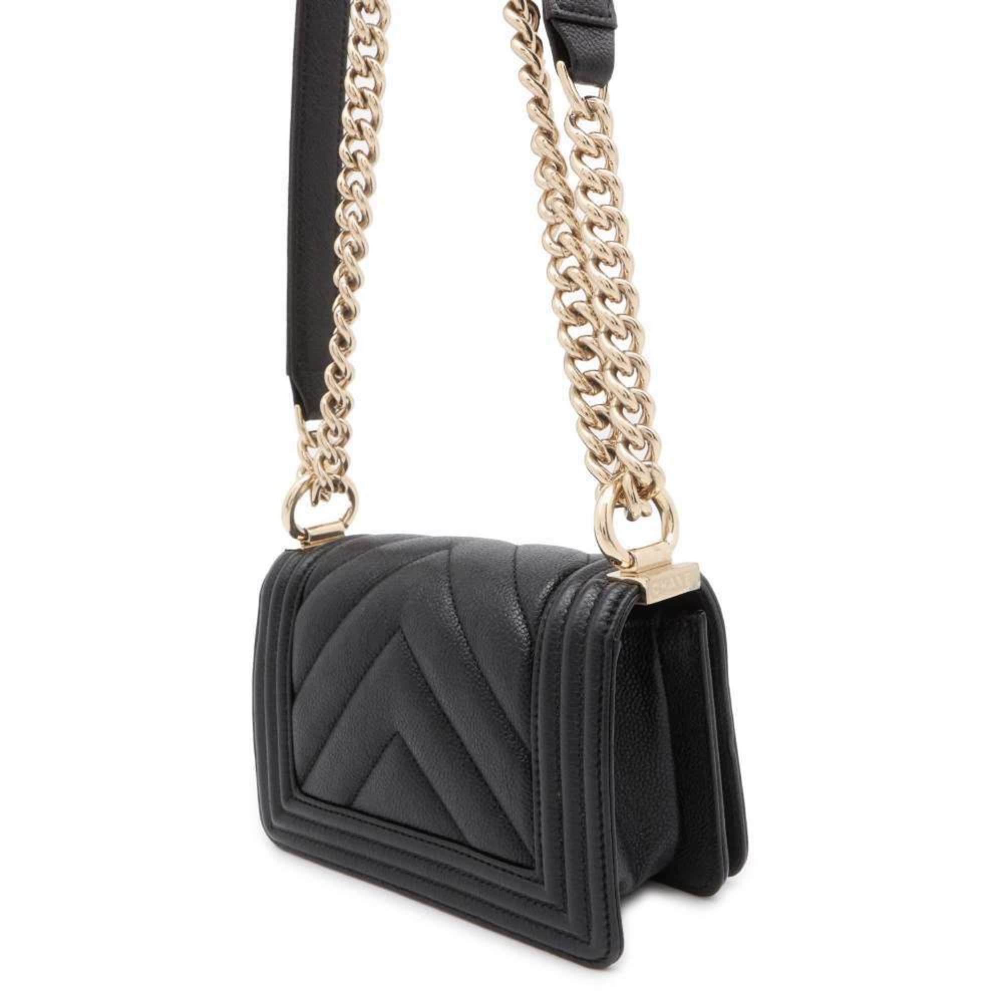 Chanel Chain Shoulder Bag Boy Caviar Skin A67364 CHANEL Black