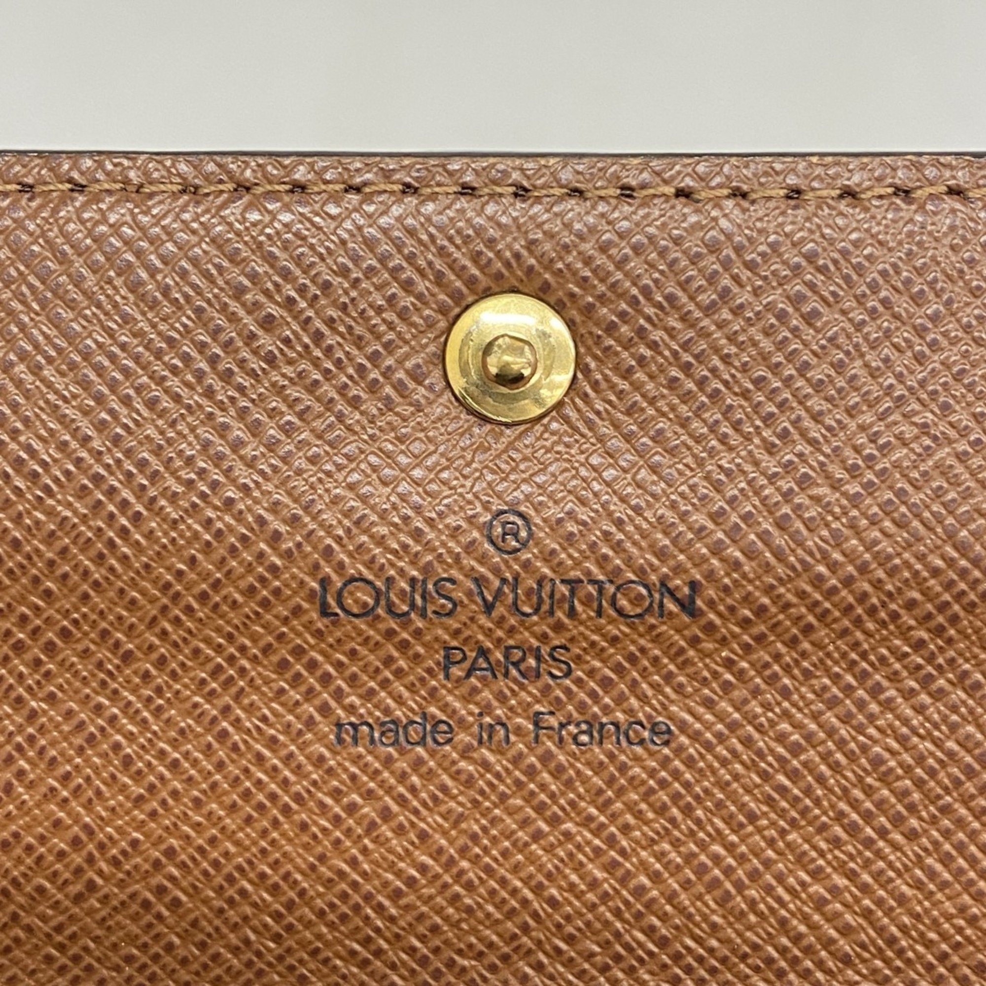 Louis Vuitton Long Wallet Monogram Porto Monnaie Credit M61726 Brown Ladies