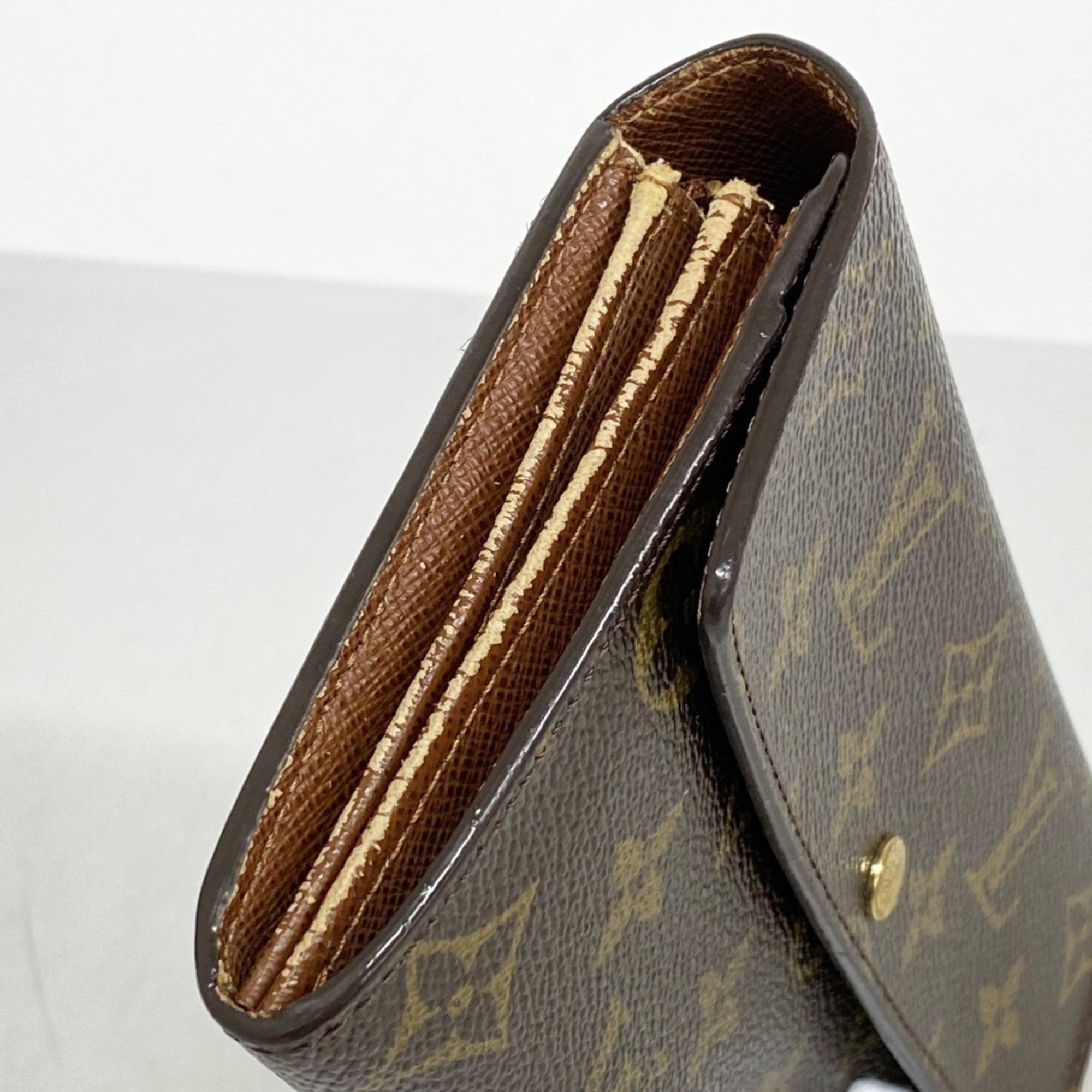 Louis Vuitton Long Wallet Monogram Porto Monnaie Credit M61726 Brown Ladies