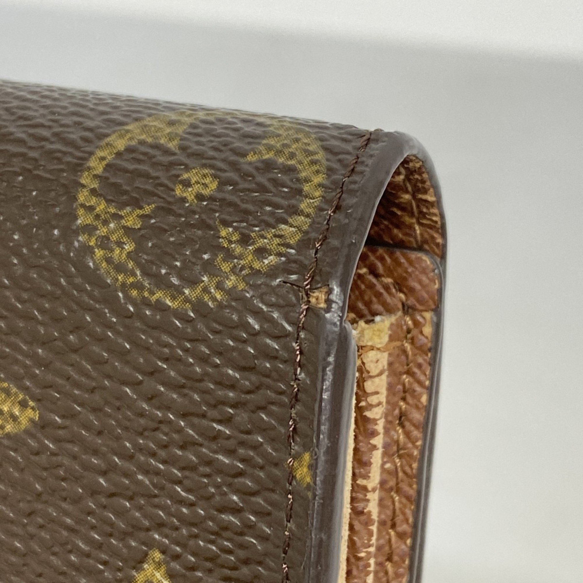 Louis Vuitton Long Wallet Monogram Porto Monnaie Credit M61726 Brown Ladies