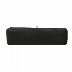 Chanel Shoulder Bag Matelasse Caviar Skin Black Women's