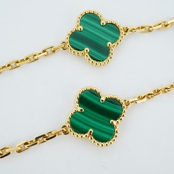 Van Cleef & Arpels Necklace Alhambra K18YG Yellow Gold Malachite Green Ladies