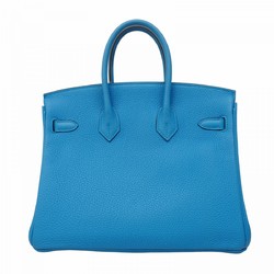 Hermes handbag Birkin 25 Togo Blue Zanzibar A engraved ladies