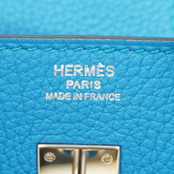 Hermes handbag Birkin 25 Togo Blue Zanzibar A engraved ladies