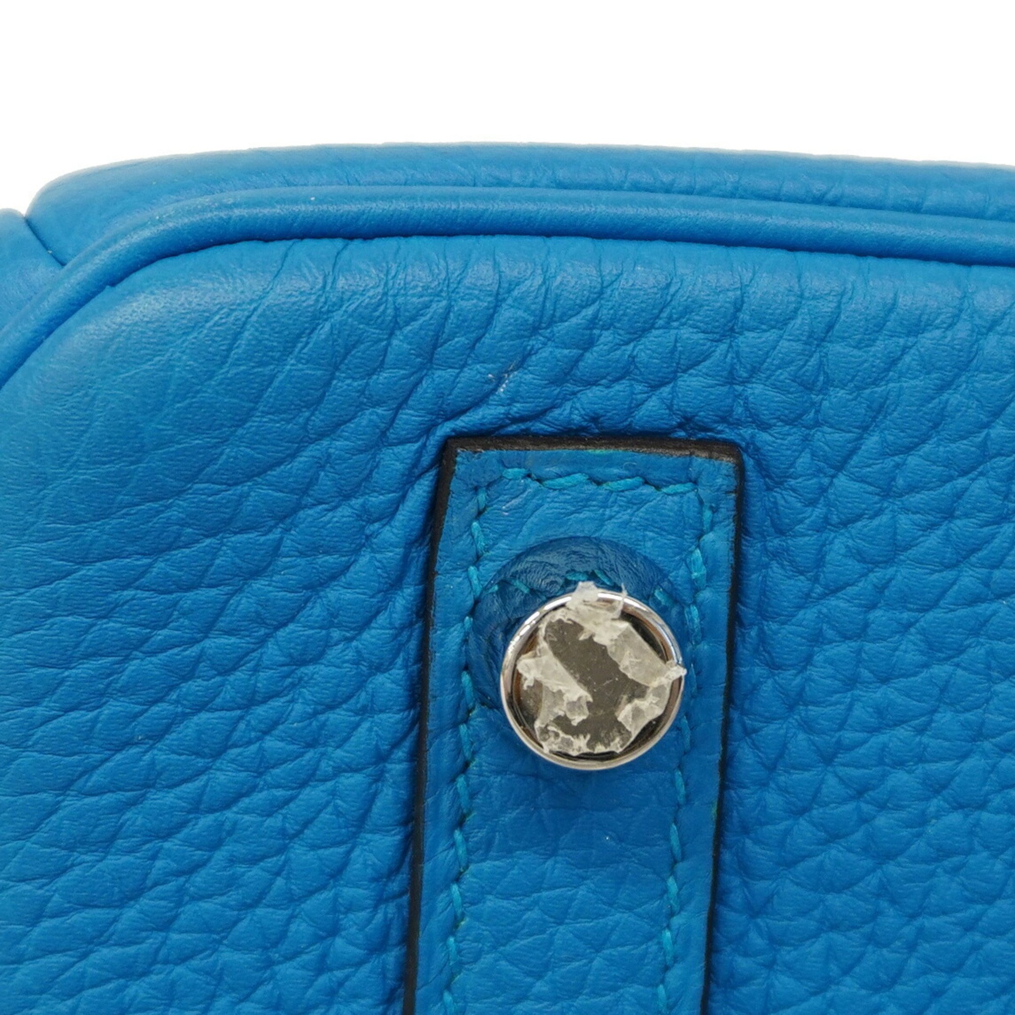 Hermes handbag Birkin 25 Togo Blue Zanzibar A engraved ladies