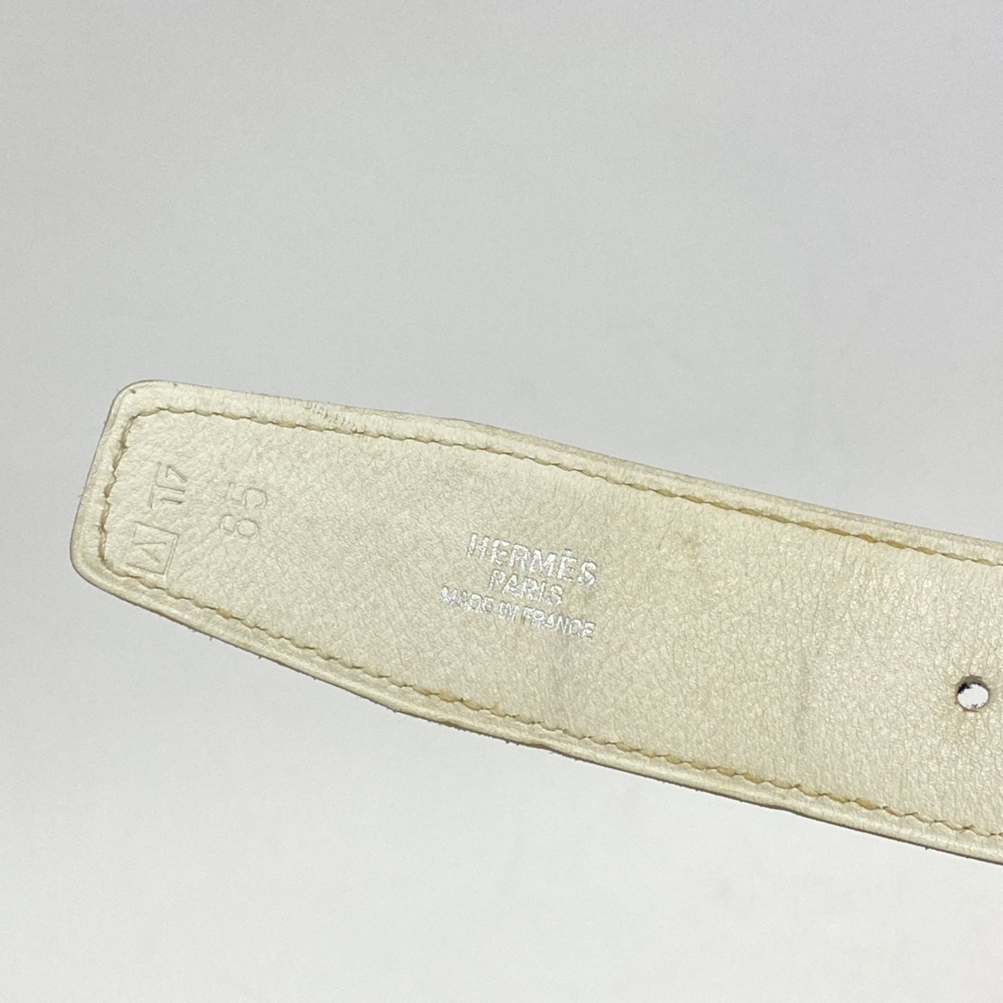 Hermes Belt Constance Cushvel Navy White A Stamp Ladies