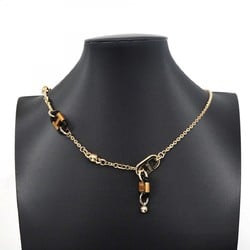 Hermes Necklace Sur Mer GP Plated Buffalo Horn Gold Black Ladies